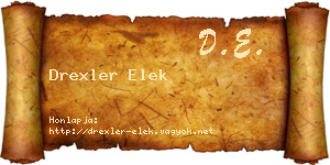 Drexler Elek névjegykártya